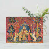 Die Dame und das Einhorn des alten Meisters Dankeskarte (Stehend Vorderseite)