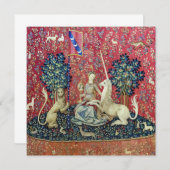 Die Dame und das Einhorn, die Augen Dankeskarte (Vorne/Hinten)