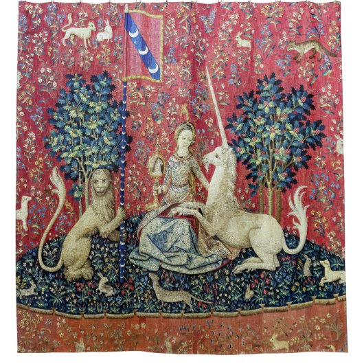 Die Dame und das Einhorn, die Augen Duschvorhang (Vorderseite)