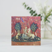 Die Dame und das Einhorn, die Augen Einladung (Stehend Vorderseite)