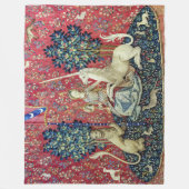 Die Dame und das Einhorn, die Augen Fleecedecke (Vorderseite)