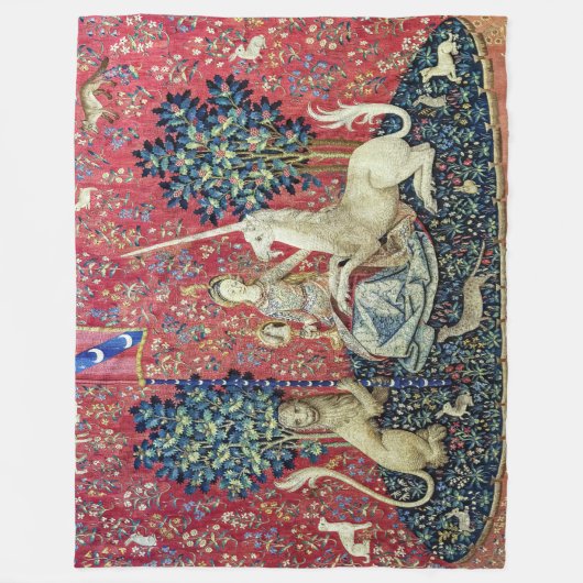 Die Dame und das Einhorn, die Augen Fleecedecke (Vorderseite)