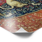 Die Dame und das Einhorn, die Augen Fotodruck (Ecke)