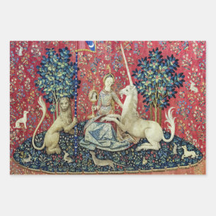 Die Dame und das Einhorn, die Augen Geschenkpapier Set