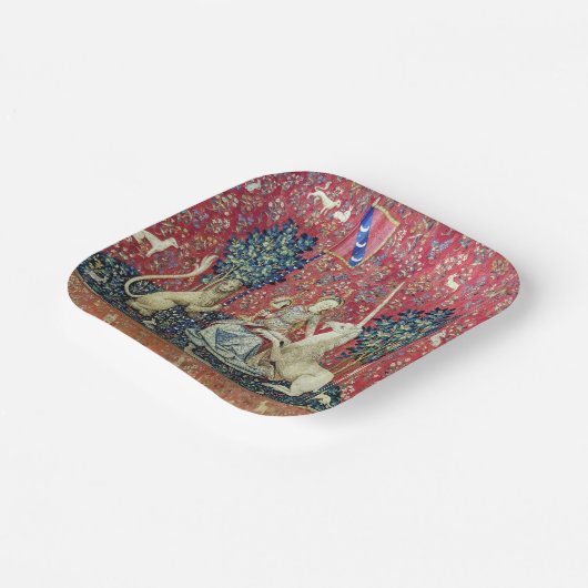 Die Dame und das Einhorn, die Augen Pappteller (Gewinkelt)