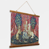 Die Dame und das Einhorn, die Augen Wandteppich Mit Holzrahmen (Gewinkelt)