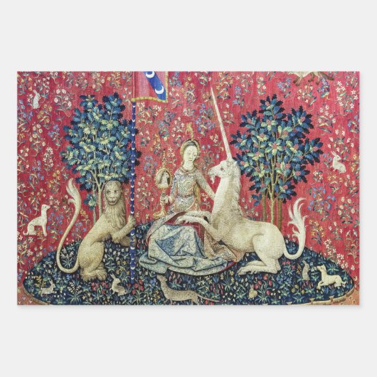 Die Dame und das Einhorn Geschenkpapier Set (Vorderseite 3)