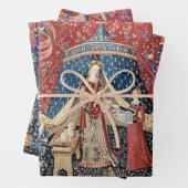 Die Dame und das Einhorn Geschenkpapier Set (Beispiel)