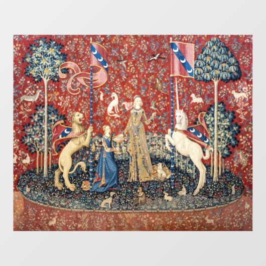 Die Dame und das Einhorn, Geschmack Fensteraufkleber (Blatt)