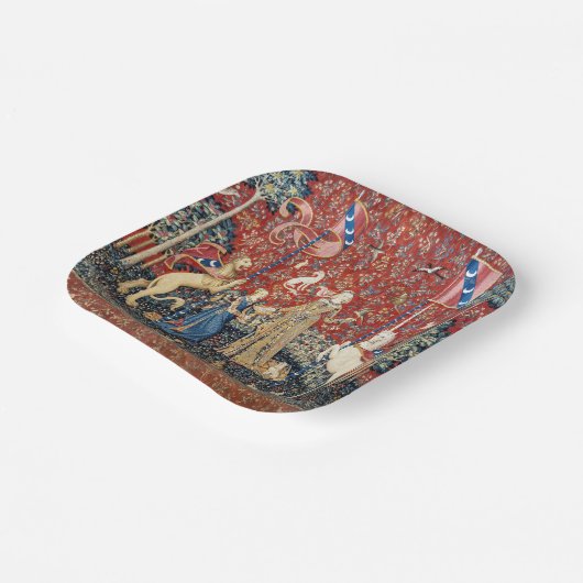 Die Dame und das Einhorn, Geschmack Pappteller (Gewinkelt)