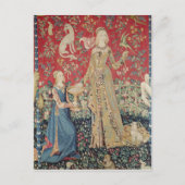 Die Dame und das Einhorn: 'Geschmack' Postkarte (Vorderseite)