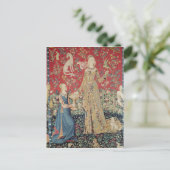 Die Dame und das Einhorn: 'Geschmack' Postkarte (Stehend Vorderseite)