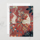 Die Dame und das Einhorn: 'Geschmack' Postkarte (Vorne/Hinten)