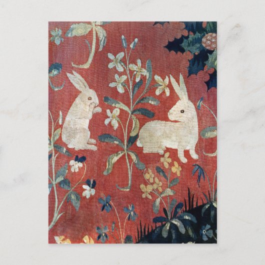 Die Dame und das Einhorn: 'Geschmack' Postkarte (Vorderseite)