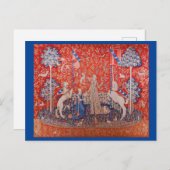Die Dame und das Einhorn / Geschmack Postkarte (Vorne/Hinten)