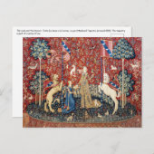 Die Dame und das Einhorn, Geschmack Postkarte (Vorne/Hinten)