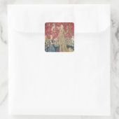 Die Dame und das Einhorn: 'Geschmack' Quadratischer Aufkleber (Tasche)