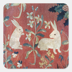 Die Dame und das Einhorn: 'Geschmack' Quadratischer Aufkleber