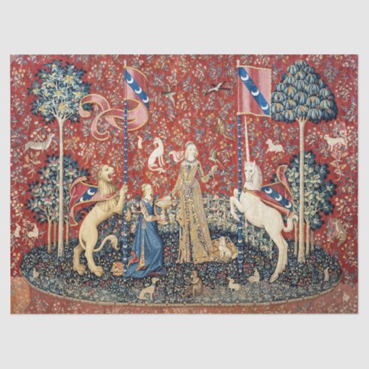 Die Dame und das Einhorn, Geschmack Seidenpapier (Vorderseite)