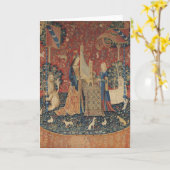 Die Dame und das Einhorn: 'Hearing Karte (Gelbe Blume)