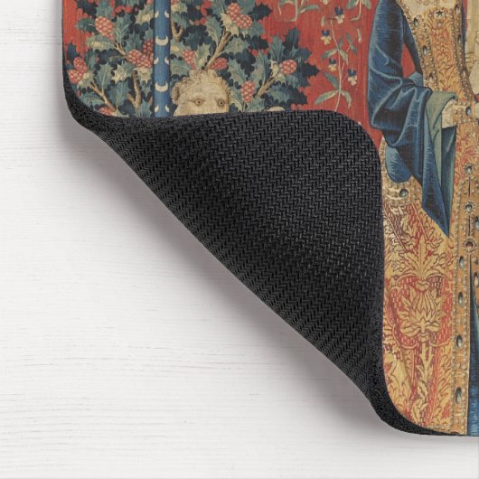 Die Dame und das Einhorn: 'Hearing Mousepad (Ecke)