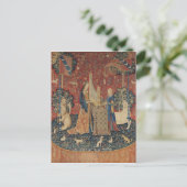 Die Dame und das Einhorn: "Hören" Postkarte (Stehend Vorderseite)