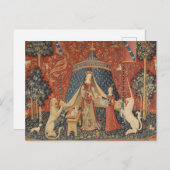 Die Dame und das Einhorn Postkarte (Vorne/Hinten)
