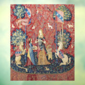 Die Dame und das Einhorn, riechen Fensteraufkleber (Blatt 3)