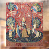 Die Dame und das Einhorn, riechen Fensteraufkleber (Blatt 2)