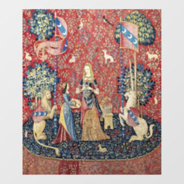 Die Dame und das Einhorn, riechen Fensteraufkleber