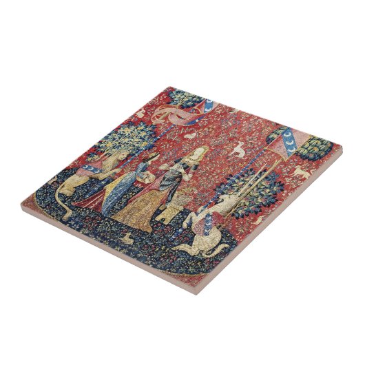 Die Dame und das Einhorn, riechen Fliese (Seite)