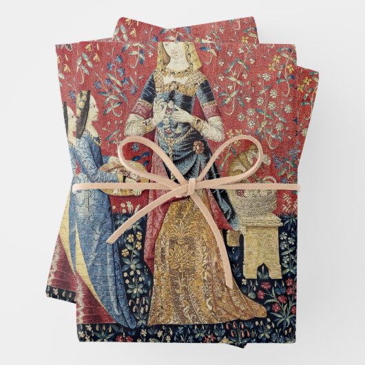 Die Dame und das Einhorn, riechen Geschenkpapier Set (Beispiel)