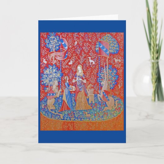 Die Dame und das Einhorn / Riechen Karte (Vorderseite)