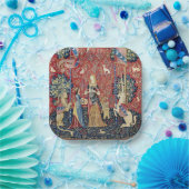 Die Dame und das Einhorn, riechen Pappteller (Party)