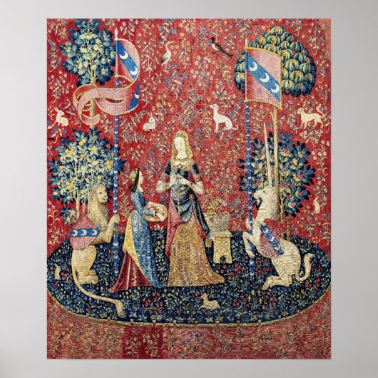 Die Dame und das Einhorn, riechen Poster (Vorne)