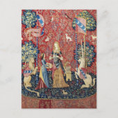 Die Dame und das Einhorn, riechen Postkarte (Vorderseite)