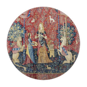 Die Dame und das Einhorn, riechen Schneidebrett