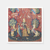 Die Dame und das Einhorn, riechen Serviette (Vorderseite)