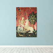 Die Dame und das Einhorn: "Sight" Leinwanddruck (Insitu (Holzboden))