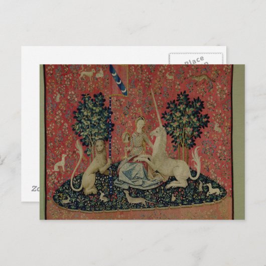 Die Dame und das Einhorn: "Sight" Postkarte (Vorne/Hinten)