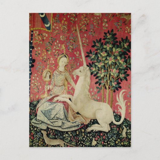 Die Dame und das Einhorn: "Sight" Postkarte (Vorderseite)