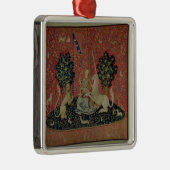 Die Dame und das Einhorn: "Sight Silbernes Ornament (Rechts)