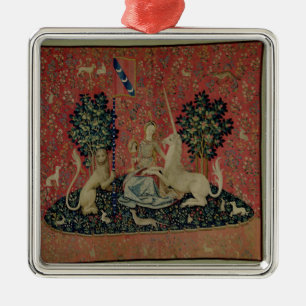 Die Dame und das Einhorn: "Sight Silbernes Ornament