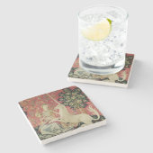 Die Dame und das Einhorn: 'Sight Steinuntersetzer (Seitenansicht)