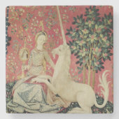 Die Dame und das Einhorn: 'Sight Steinuntersetzer (Vorderseite)