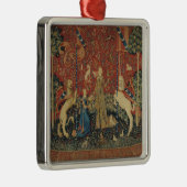 Die Dame und das Einhorn: 'Taste Ornament Aus Metall (Rechts)