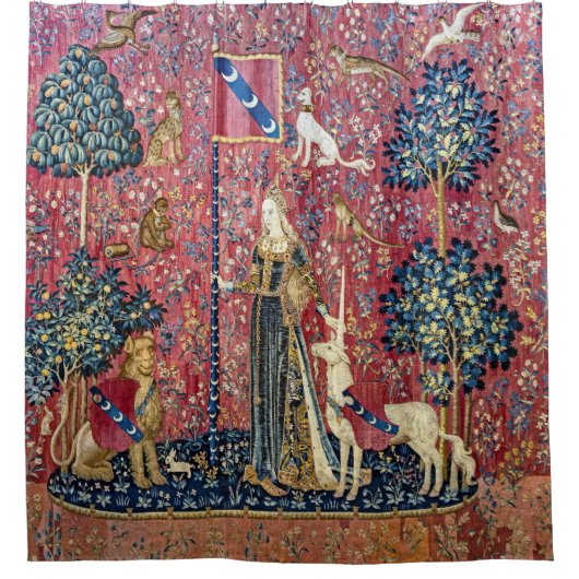 Die Dame und das Einhorn, Touch Duschvorhang (Vorderseite)