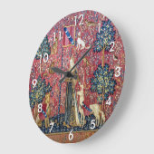 Die Dame und das Einhorn, Touch Große Wanduhr (Winkel)