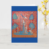 Die Dame und das Einhorn / Touch Karte (Gelbe Blume)