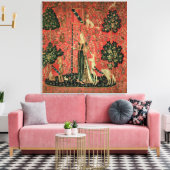 Die Dame und das Einhorn: "Touch" Leinwanddruck (Insitu (Wohnzimmer))